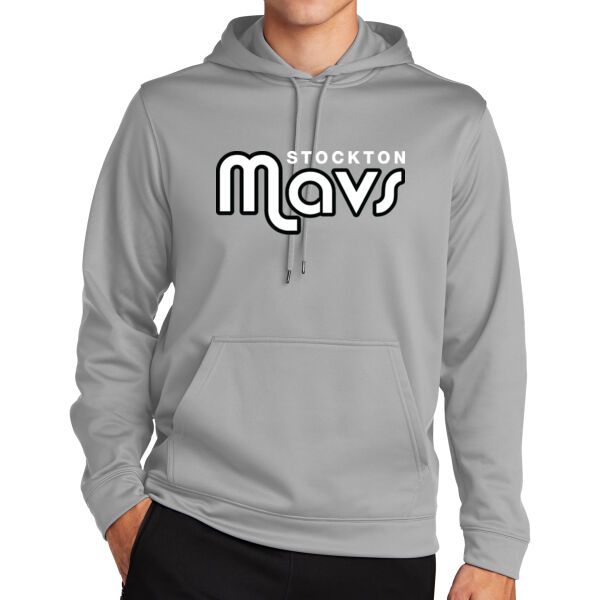 Stockton Mavericks Silver Sport Wick Fleece Hooded Pullover Thumbnail