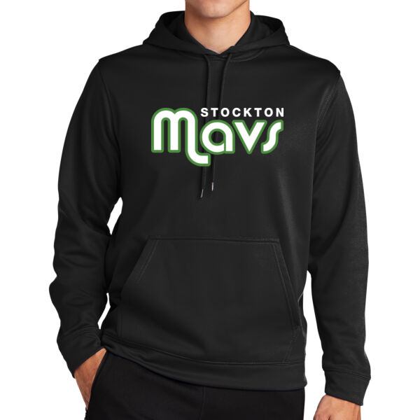 Stockton Mavericks Black Sport Wick Fleece Hooded Pullover Thumbnail
