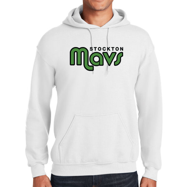 Stockton Mavericks White Heavy Blend Hooded Sweatshirt Thumbnail