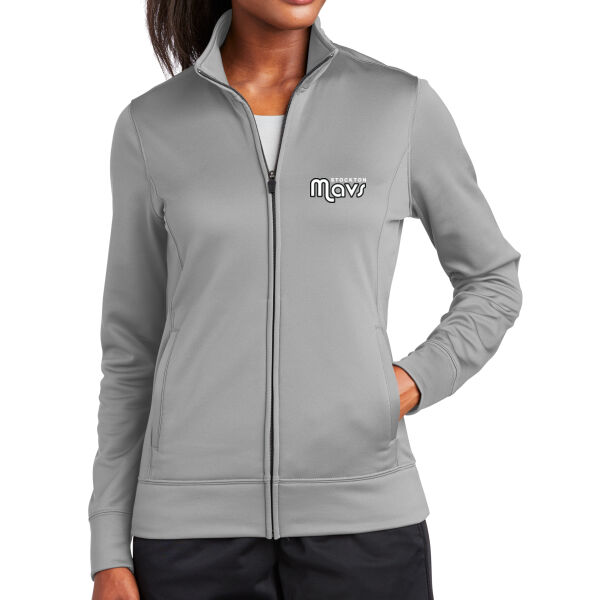 Stockton Mavericks Women's Silver Sport Wick Fleece Full Zip Jacket Thumbnail