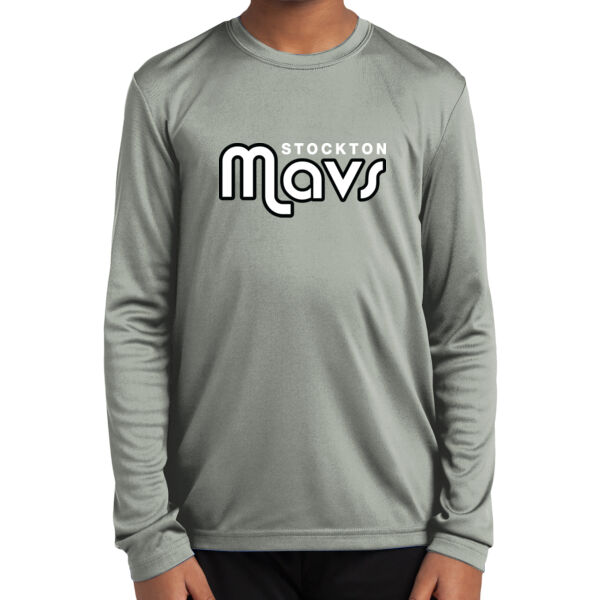 Stockton Mavericks Youth Long Sleeve Silver PosiCharge Competitor Tee Thumbnail